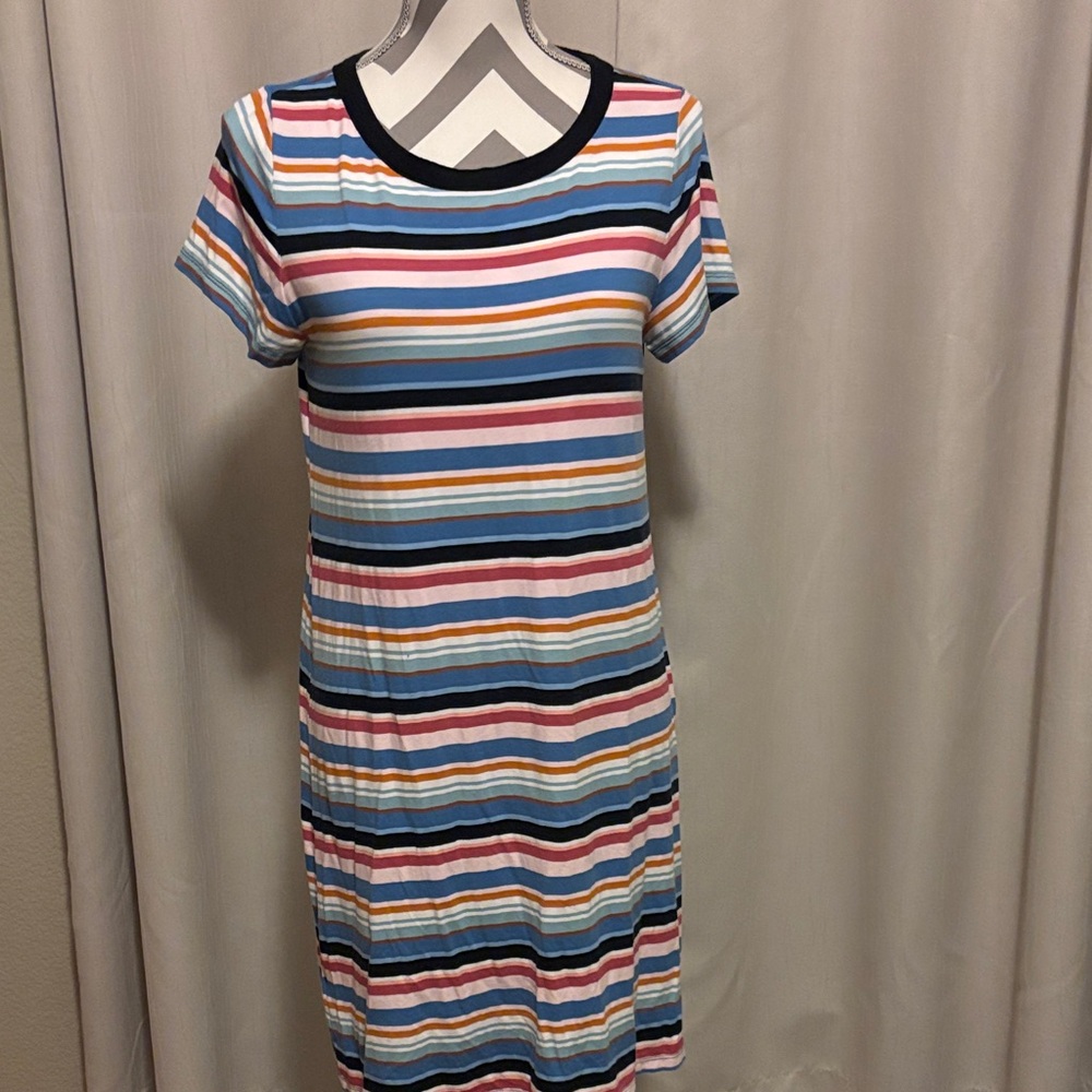 LOFT Colorful Striped Mini Dress